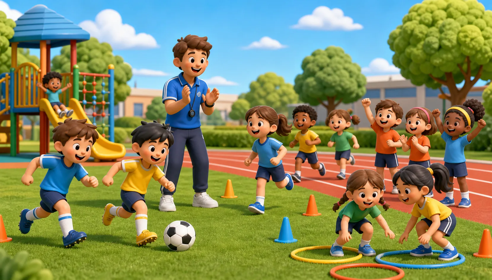 Children playing on sports day